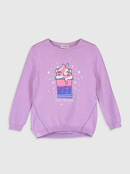 Crew Neck Long Sleeve Girl's Sweater