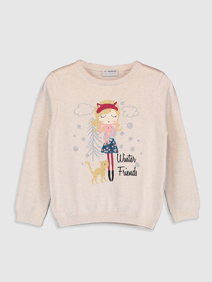 Girl's Patterned Fine Knitwear Sweater