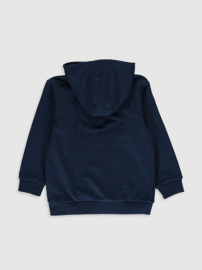 Boy's Zippered Hooded Sweatshirt