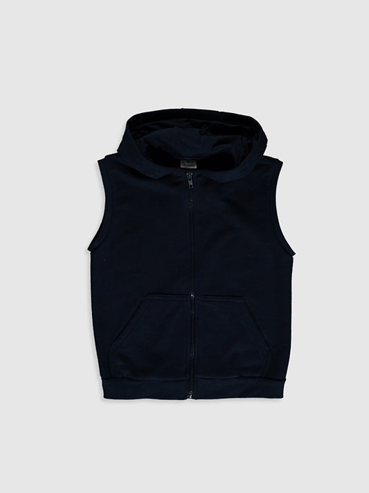 Boy's Zippered Hooded Vest