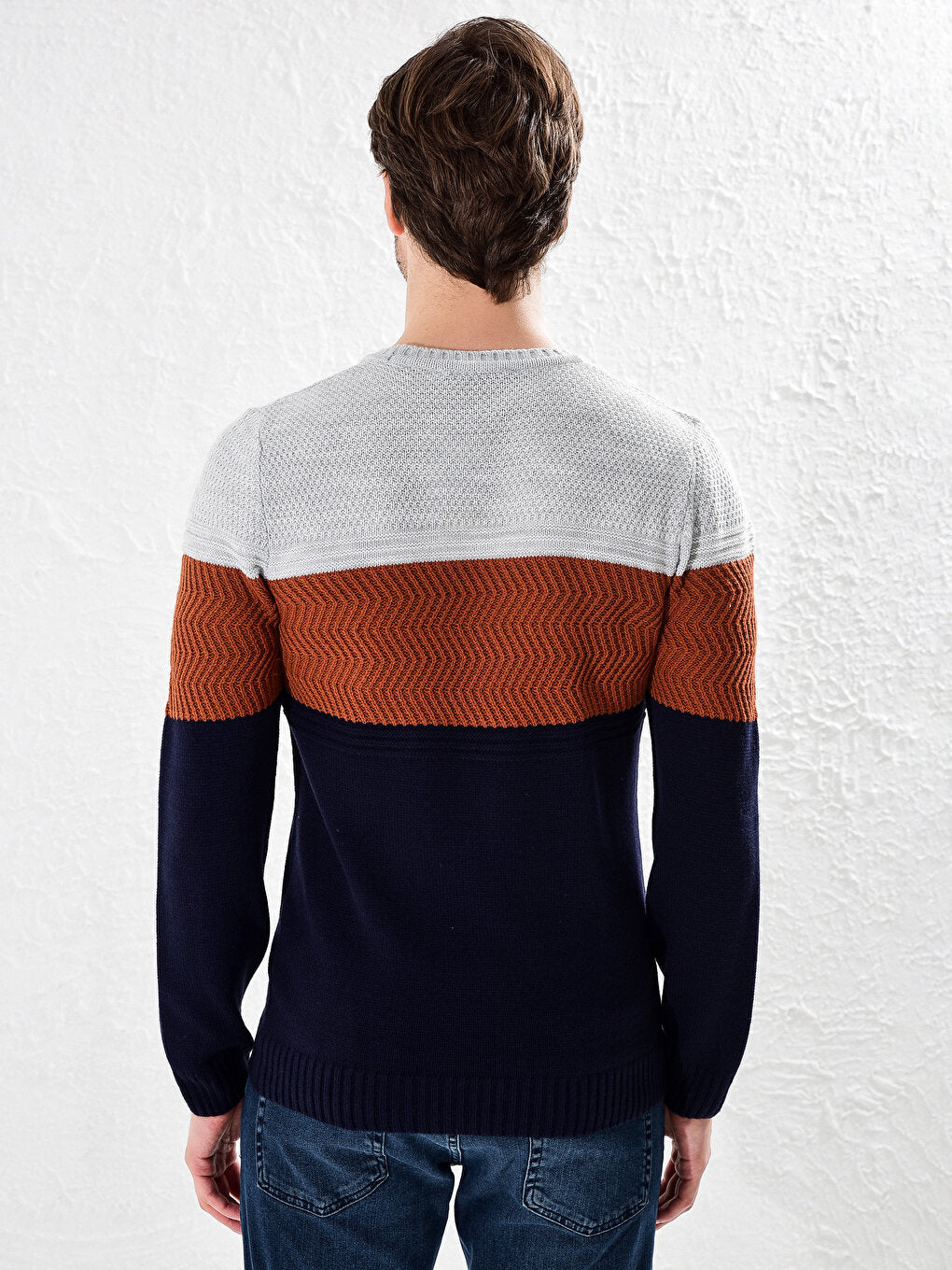 Crew Neck Acrylic Knitwear Sweater