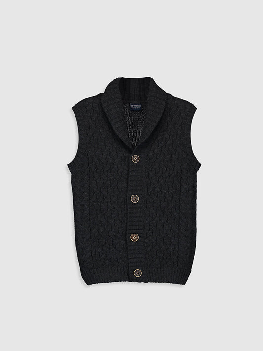 Shawl Collar Boy's Knitwear Vest