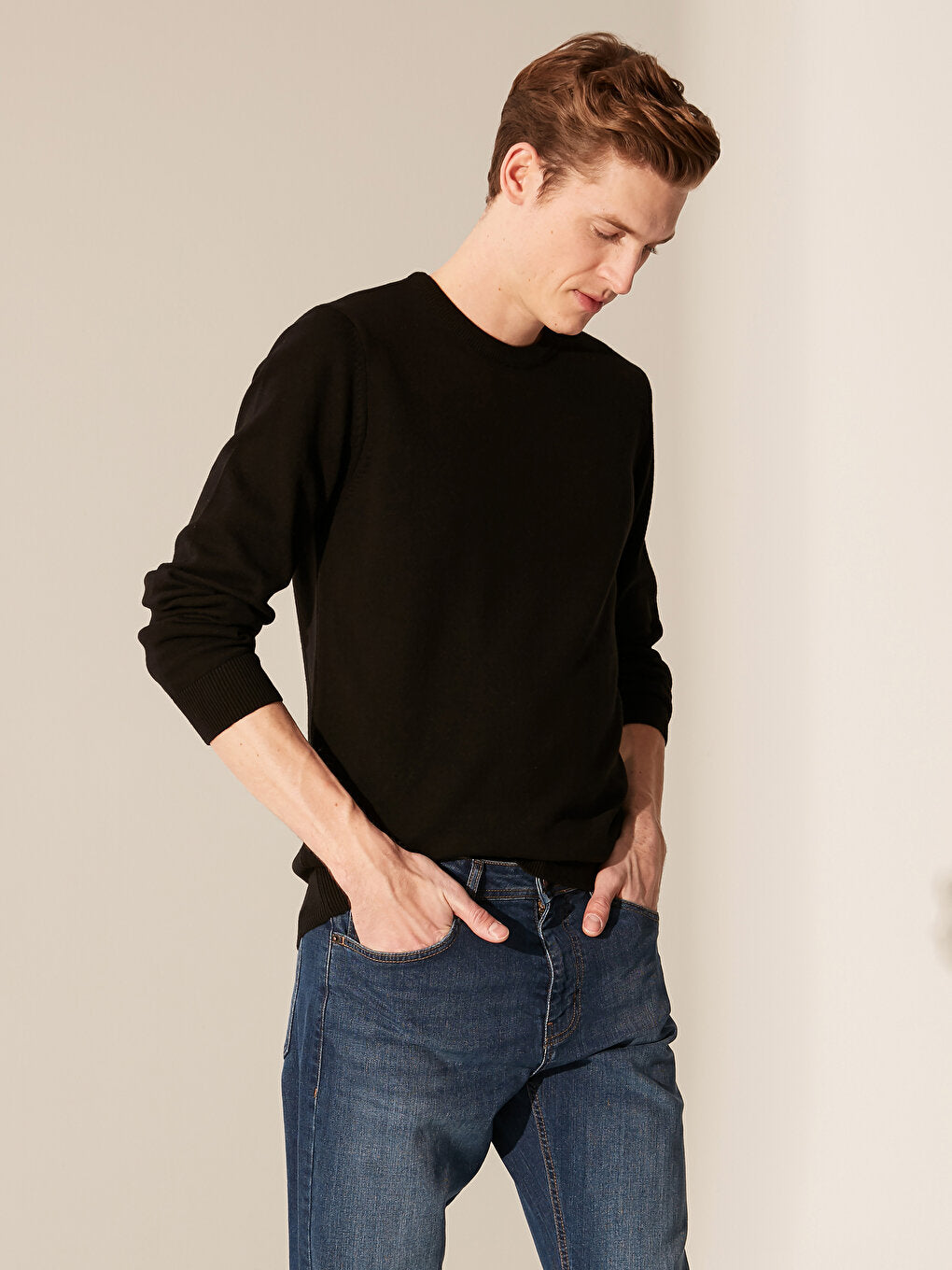 Crew Neck Basic Knitwear Sweater