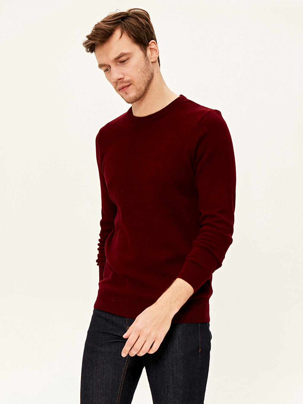 Crew Neck Basic Knitwear Sweater