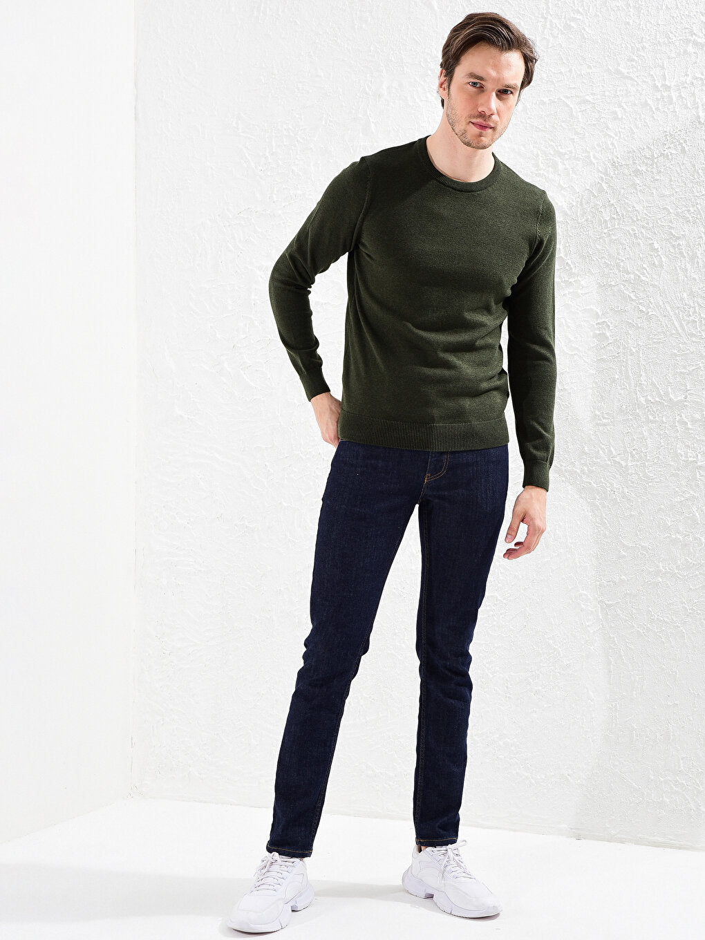 Crew Neck Basic Knitwear Sweater