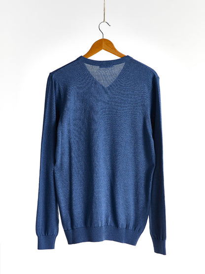 V-Neck Long Sleeve Basic Men's Knitwear Sweater