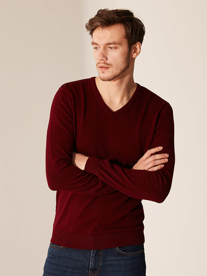 V-Neck Basic Knitwear Sweater