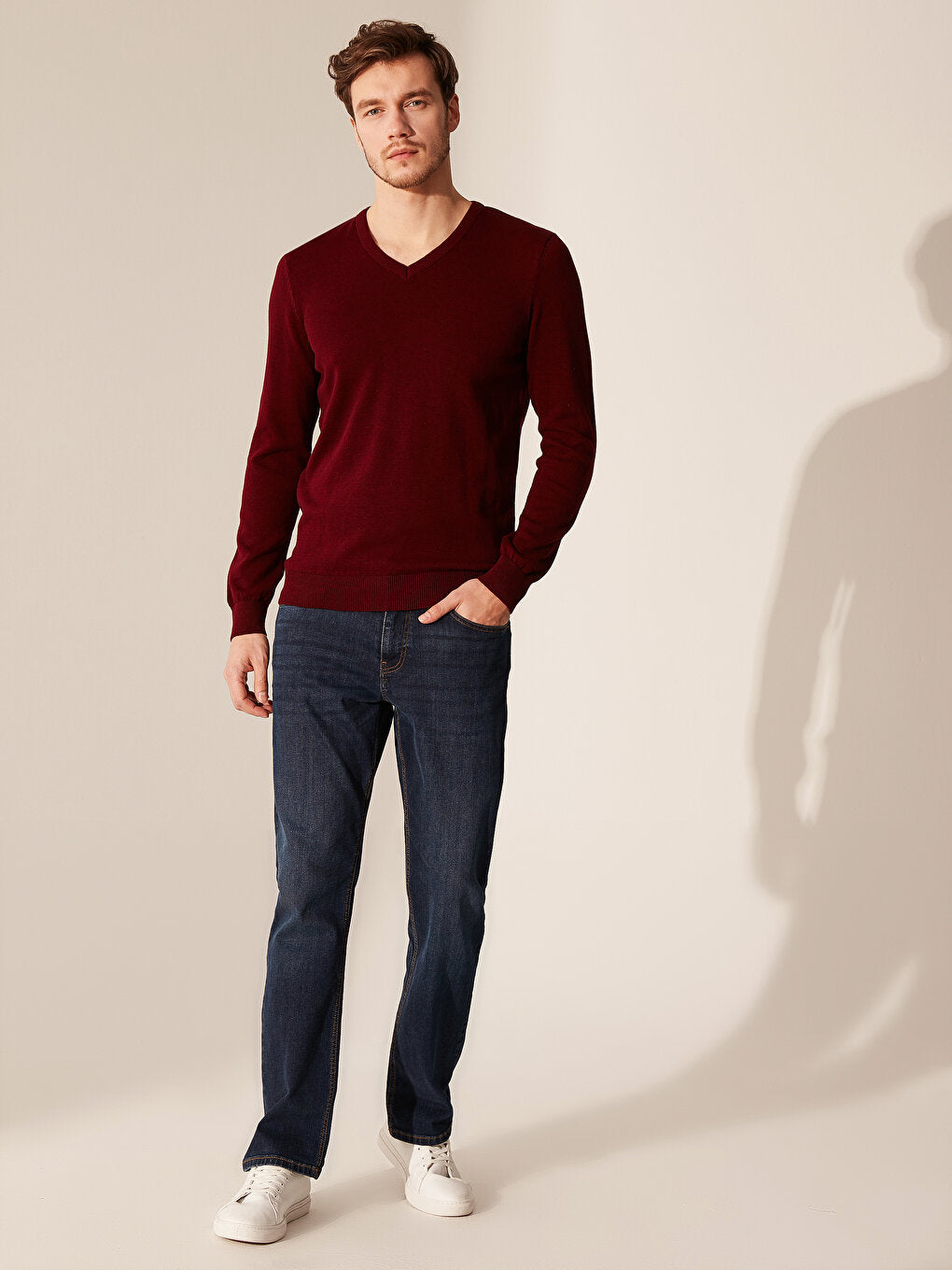 V-Neck Basic Knitwear Sweater