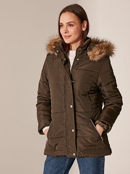 Hooded Long Sleeve Women's Puffer Coat