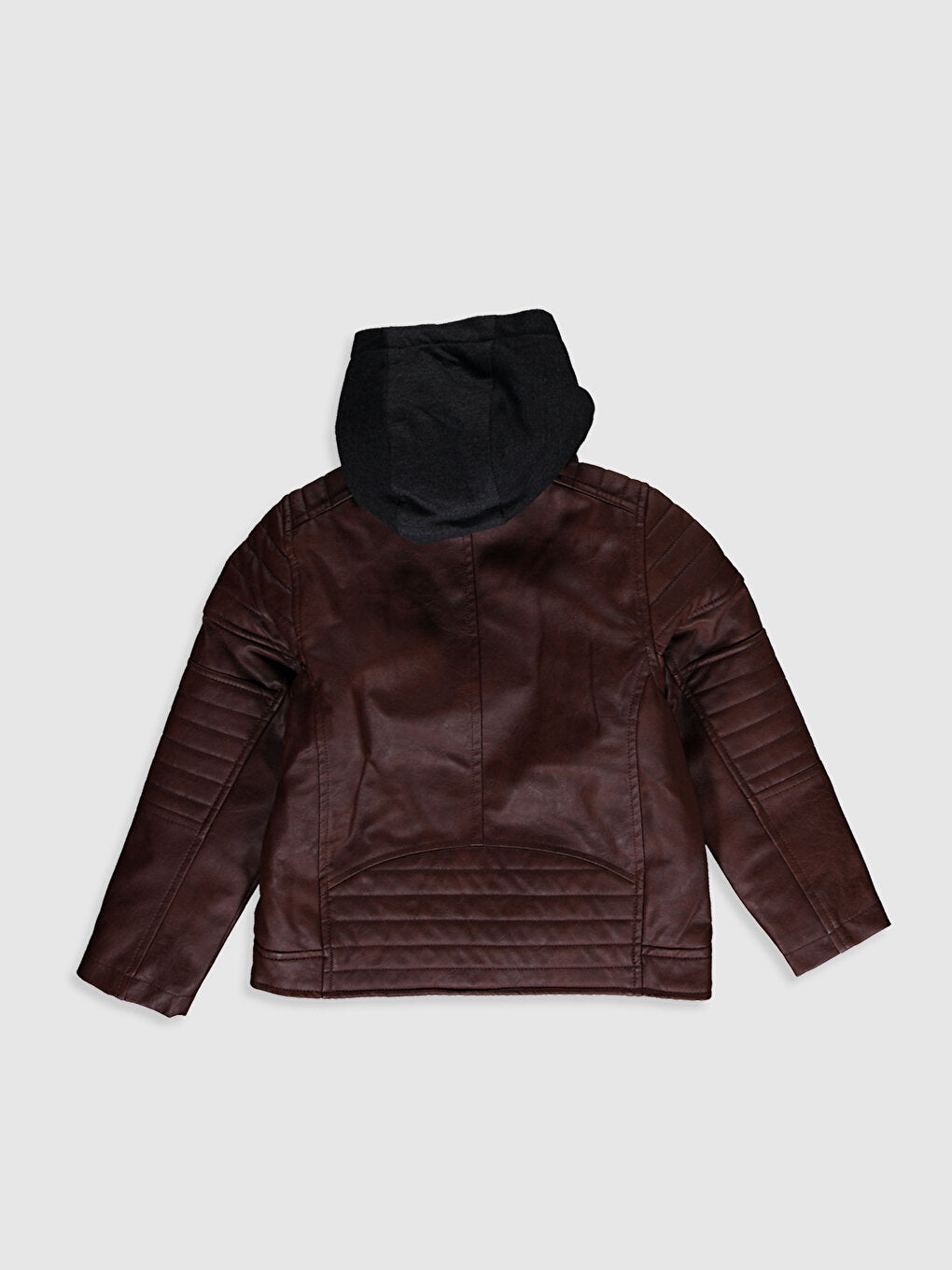 Hooded Leather Look Boy's Coat