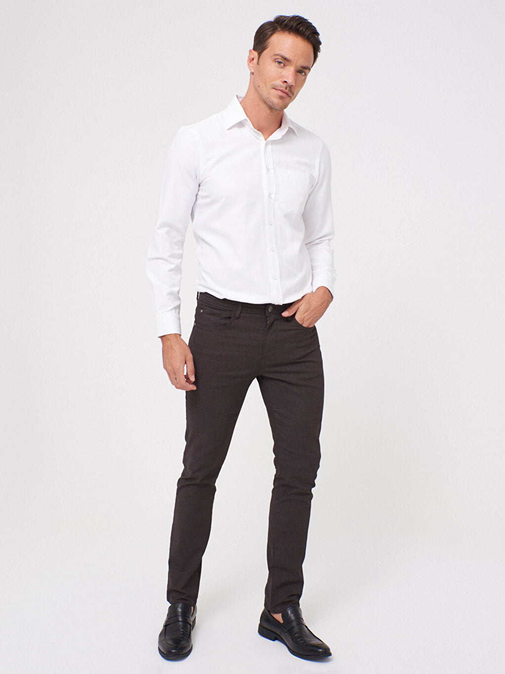 Slim Fit Textured Trousers