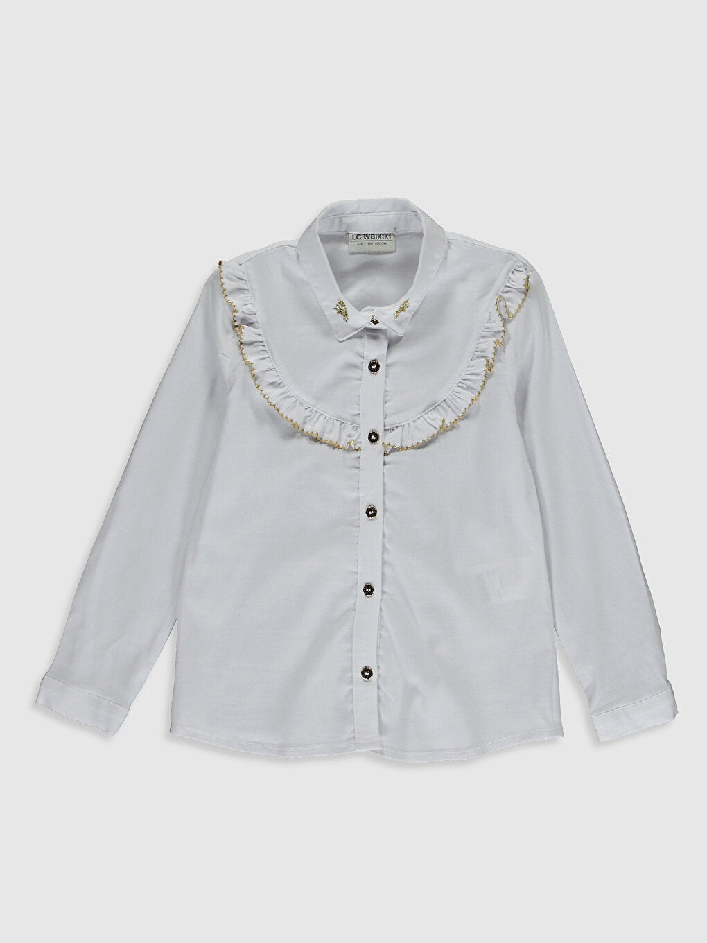 Girl's Ruffled Poplin Shirt