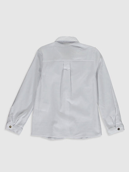 Girl's Ruffled Poplin Shirt