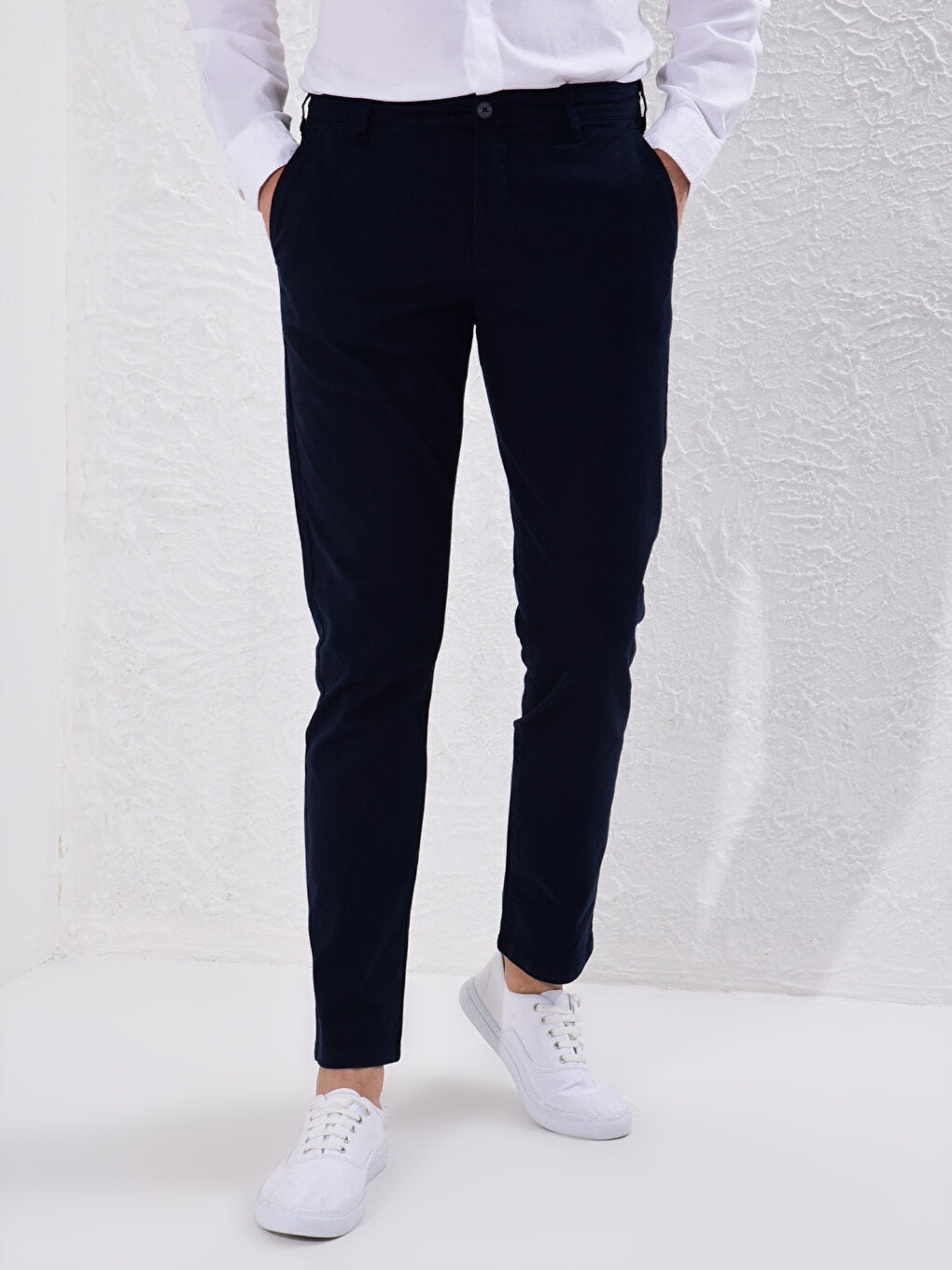 Slim Fit Gabardine Chino Trousers