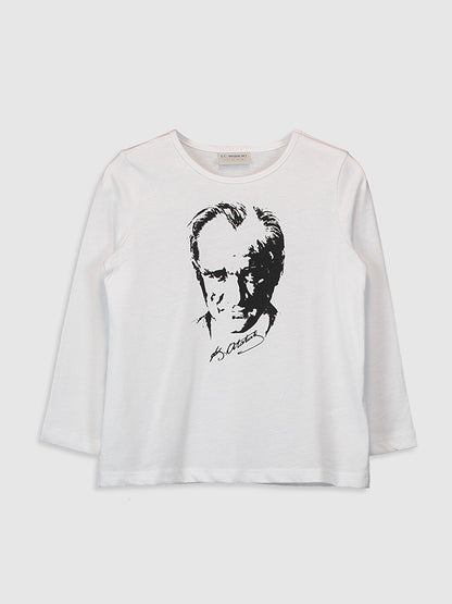 Girl's Ataturk Printed Cotton T-Shirt