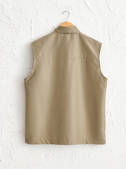 High Collar Zippered Vest