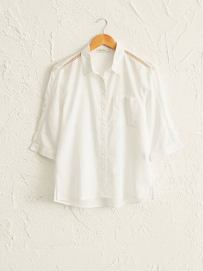 Pocket Detailed Voile Shirt