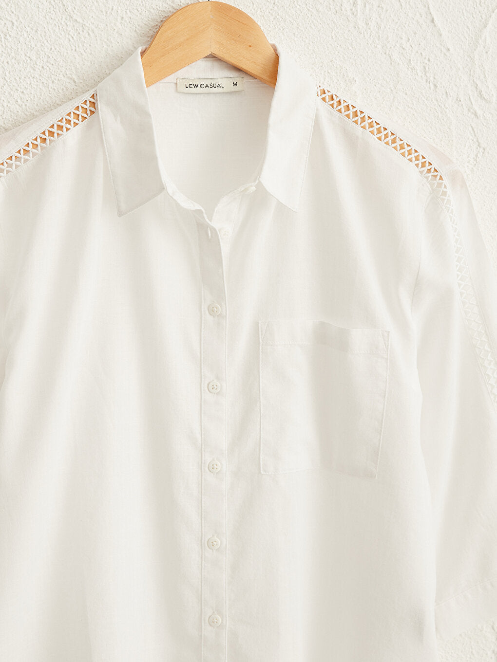 Pocket Detailed Voile Shirt