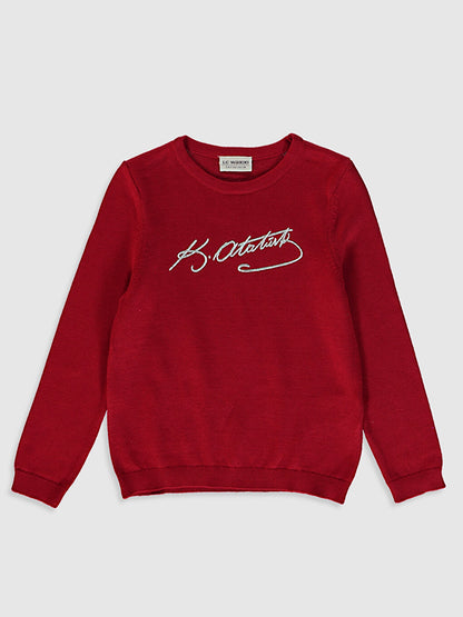 Girl's Atatürk Signed Fine Knitwear Sweater