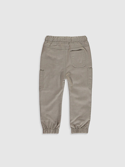 Gabardine Baby Boy Jogger Pants with Elastic Waist