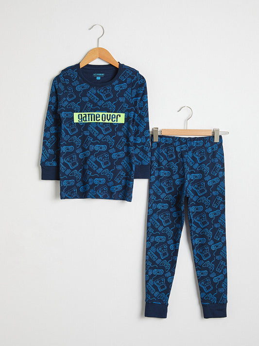 Boy's Printed Cotton Pajama Set