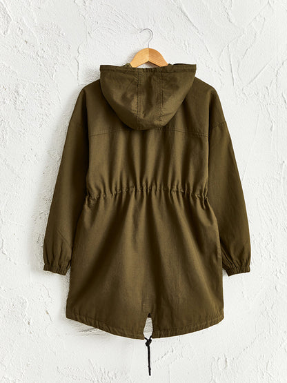 Hooded Long Sleeve Gabardine Women's Hooded Parka