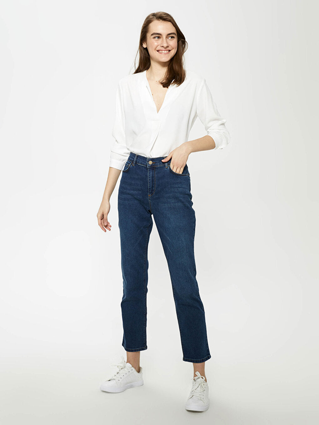 Skinny Fit Women's Rodeo Jean Trousers with Pocket Detail