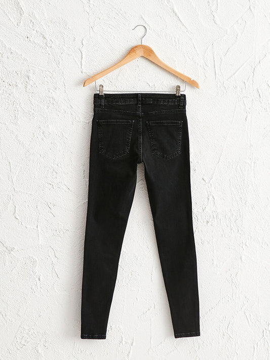 Normal Waist Skinny Fit Women's Jean Trousers