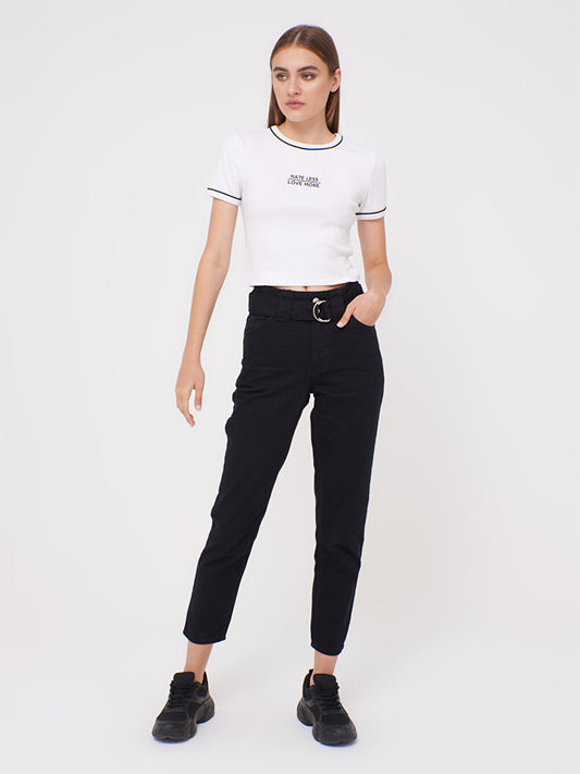 High Waist Mom Fit Women's Jean Trousers