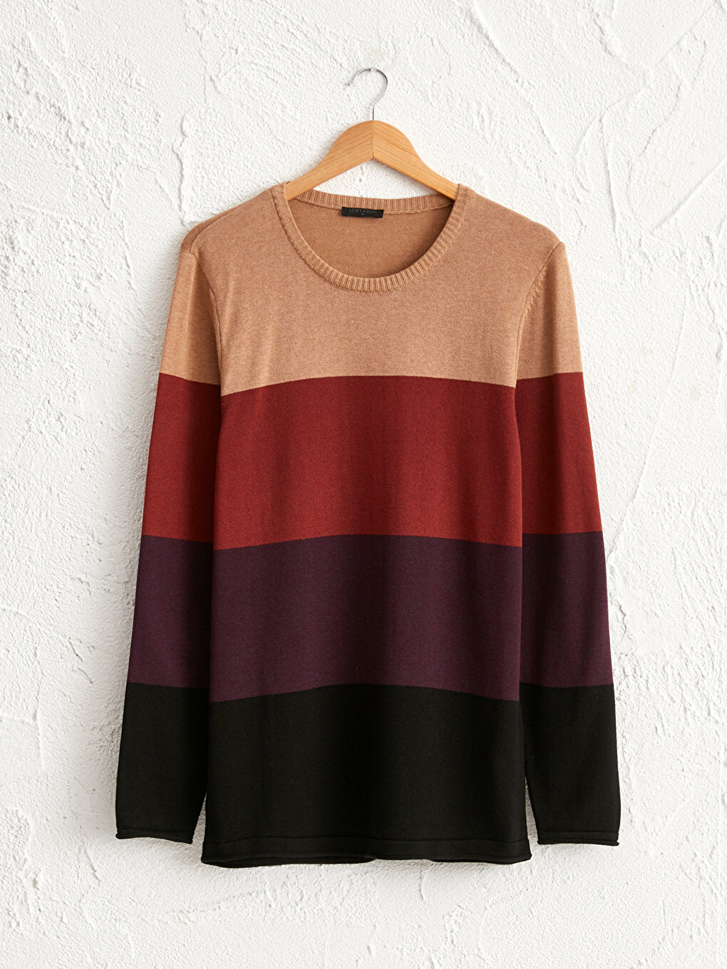 Color Blocked Crew Neck Knitwear Sweater