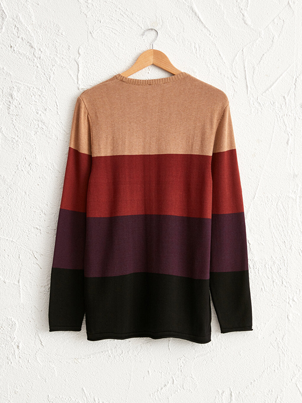 Color Blocked Crew Neck Knitwear Sweater