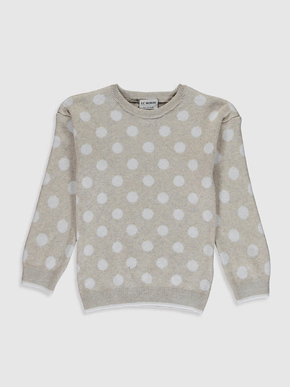 Girl's Polka Dot Fine Knitwear Sweater