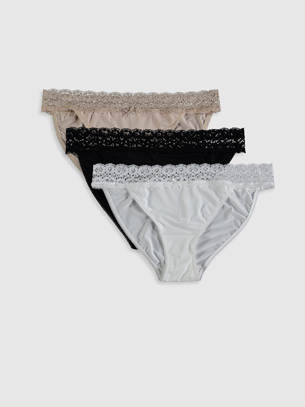 Lace Detailed Classic Panties 3-Piece