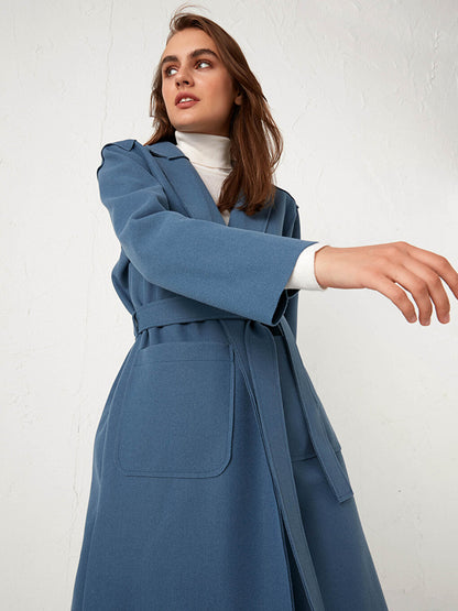 Shawl Collar Long Sleeve Women's Belted Cashmere Coat