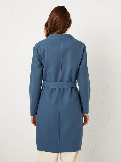 Shawl Collar Long Sleeve Women's Belted Cashmere Coat