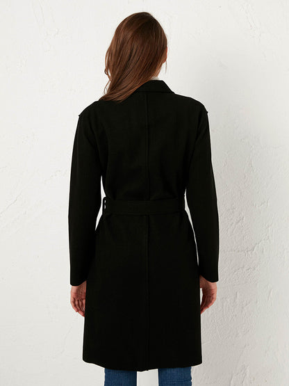 Shawl Collar Long Sleeve Women's Belted Cashmere Coat