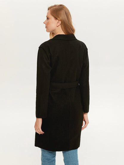 Shawl Collar Long Sleeve Women's Belted Cashmere Coat