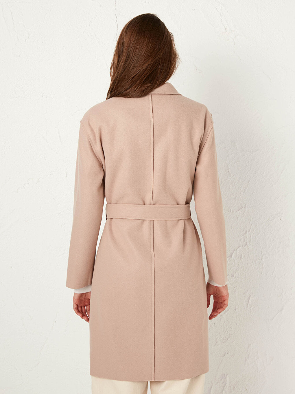 Shawl Collar Long Sleeve Women's Belted Cashmere Coat