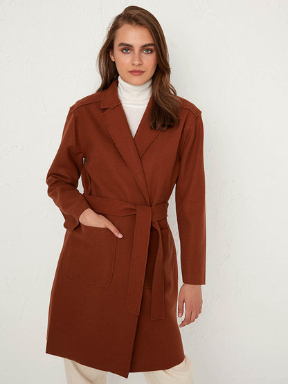 Shawl Collar Long Sleeve Women's Belted Cashmere Coat