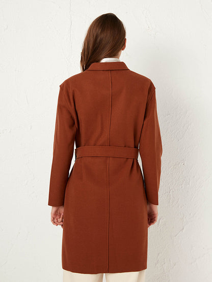 Shawl Collar Long Sleeve Women's Belted Cashmere Coat