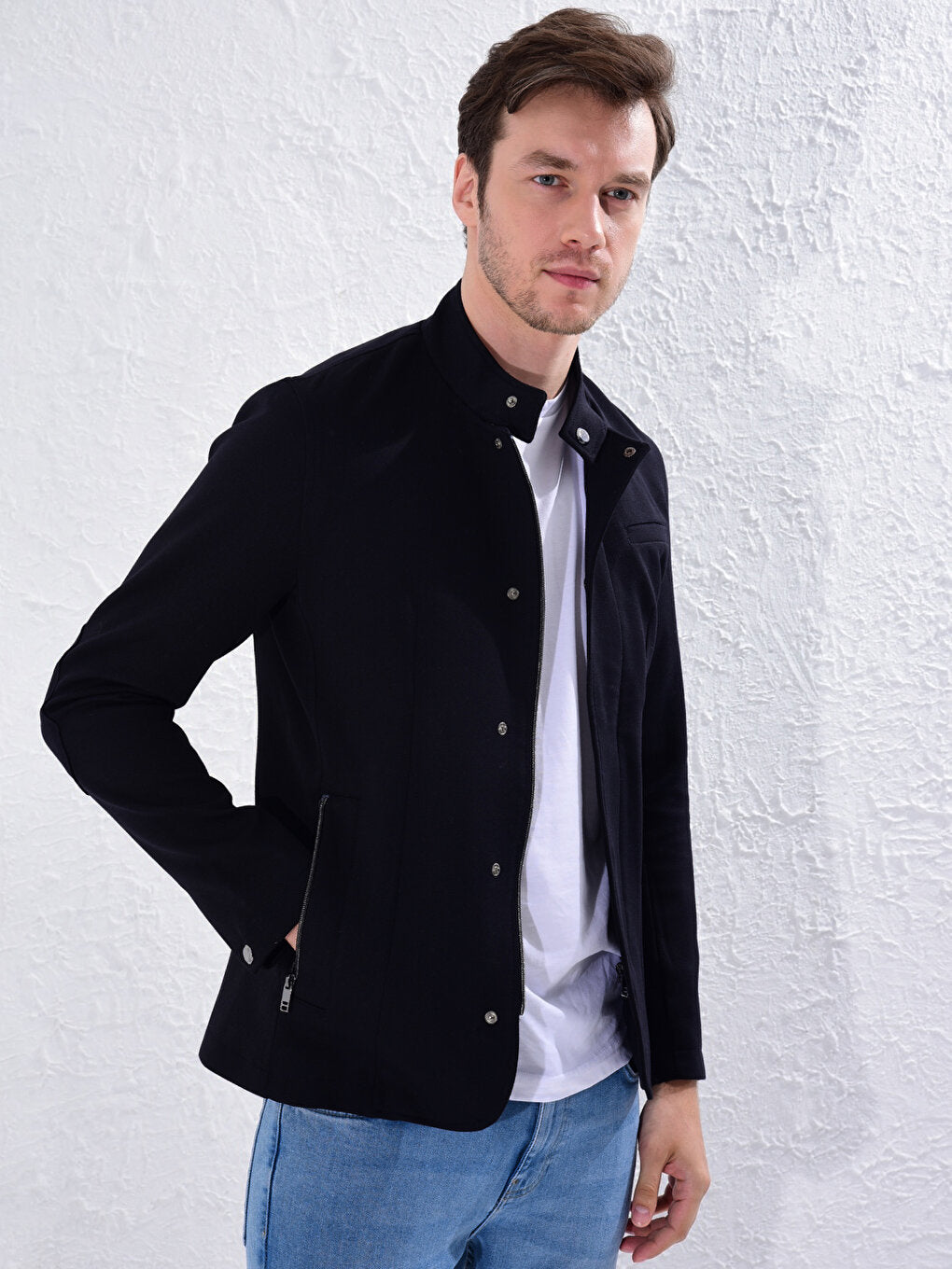 Slim Fit Judge Collar Jacket