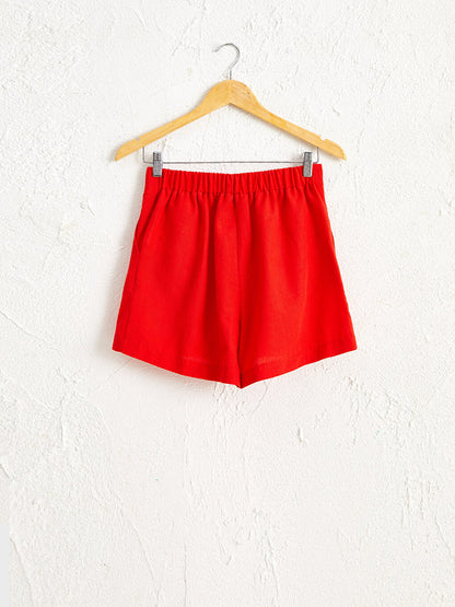 Linen Women's Plain Linen Shorts