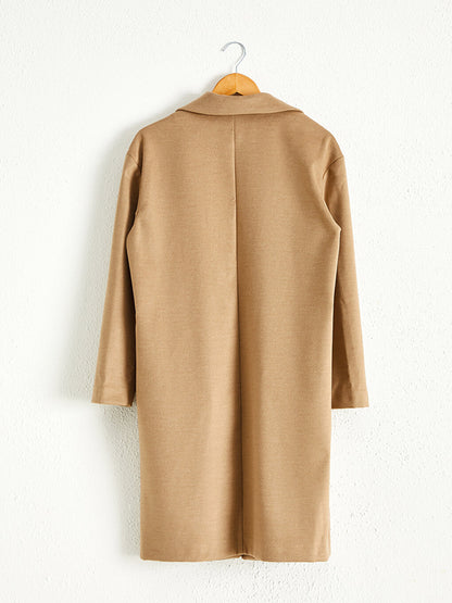 Women's Jacket Collar Plain Cashmere Coat