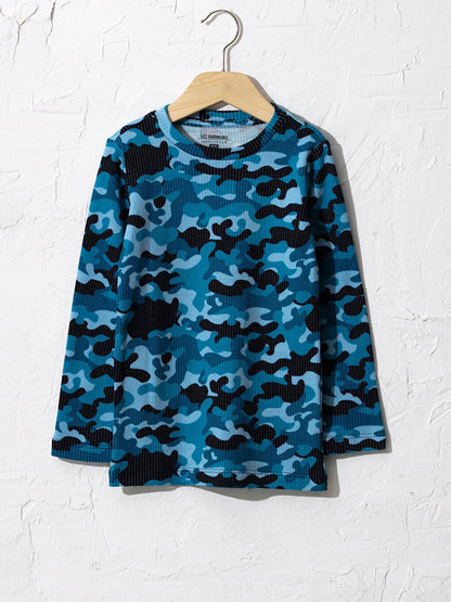 Boy's Camouflage Patterned Thermal Pajama Top