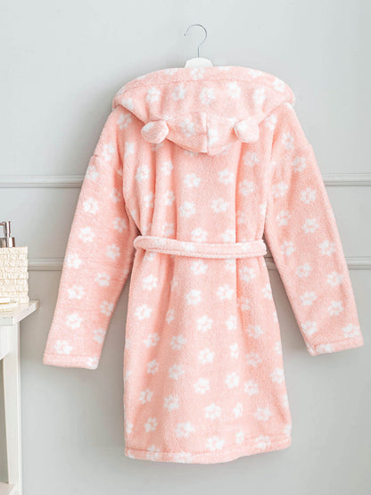 Hooded Plush Dressing Gown