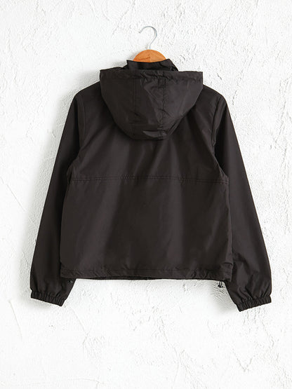 Hooded Short Raincoat