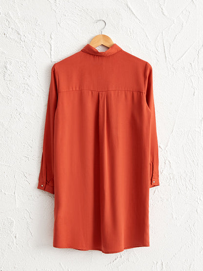 Plain Tunic Made of Textured Fabric