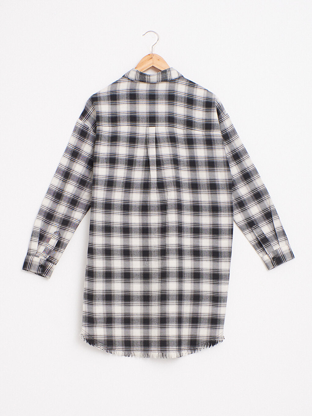 Plaid Long Sleeve Poplin Women's Shirt Tunic