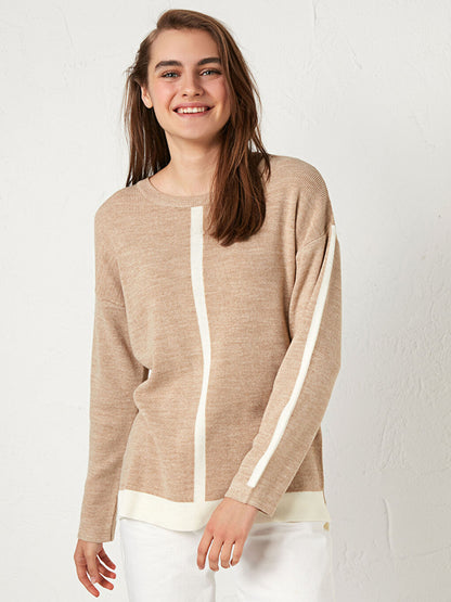 Crew Neck Acrylic Knitwear Sweater