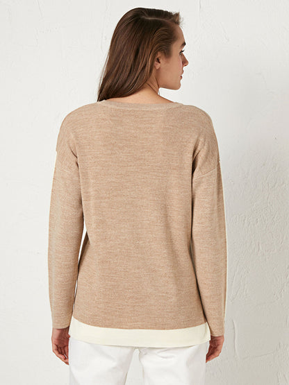 Crew Neck Acrylic Knitwear Sweater